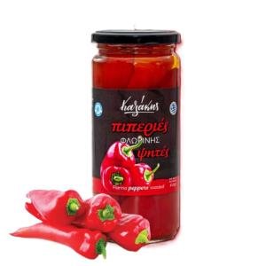 Πιπεριές φλωρίνης ψητές σε βάζο 450gr (Παραδοσιακό προϊόν)