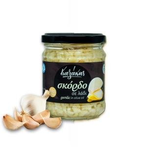 Ψηλοκομμένο σκόρδο με ελαιόλαδο σε βάζο 200gr (Παραδοσιακό προϊόν)